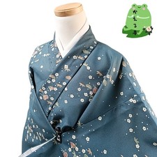 Kaerutei Shi29 Kimono, Washable Kimono, Synthetic Fiber, Fine Pattern, Blue,