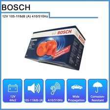 Bosch Evolution 12V Twin Horn Set Orange 410Hz/510Hz Universal for Car SUV Truck