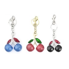 Stylish Cherry Key Holder Fruit Pendant Keyring Alloy Keychain for Everyday Use