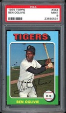 1975 Topps Baseball #344 Ben Oglivie PSA 9