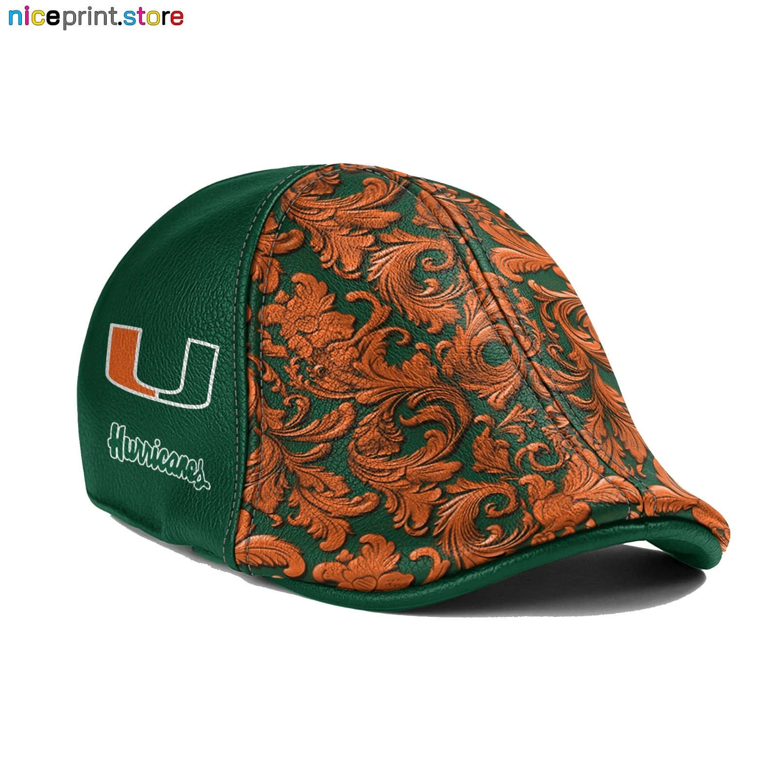 Miami Team Hurricanes Ivy Cap NCAA 6pannel Hat NCAA Flat Cap Driver