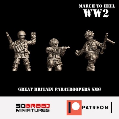 3D Breed March to Hell WW2 British Paratroopers 15mm & 28mm Resin Miniatures