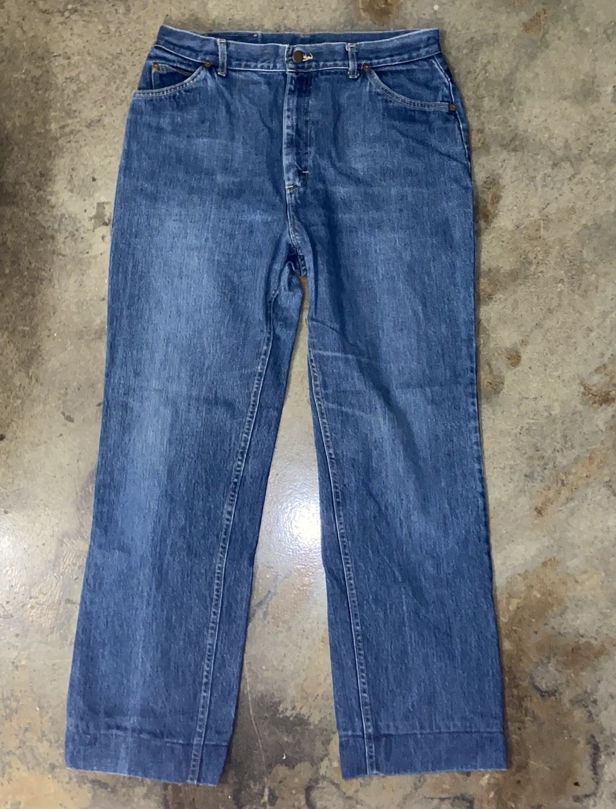 's 34x32 Classic Boot Cut Dark Wash 80s 90s Grunge Cowboy Bl