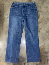 VTG LEE Jeans Men's 34x32 Classic Boot Cut Dark Wash 80s 90s Grunge Cowboy Blue