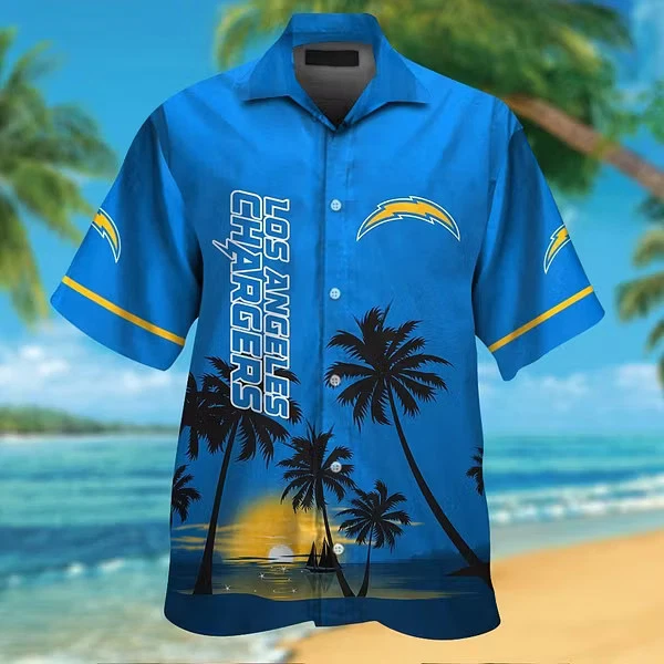 Los Angeles Football Blue Gold Hawaiian Shirt #2