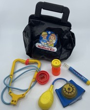 Vintage Fisher-Price Medical Kit Doctor PLAY BAG Nurse Cast Stethoscope Pressure