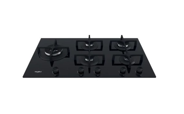 Whirlpool GOA9523NB1 Gaseinbau-Kochfeld 90 Cm 5 Zonen Herd Mit Gussgitter Glas-image