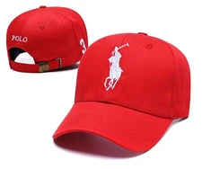 POLO Logo Embroidery Men's Adjustable Casual Sports Baseball Cap Hat New Red