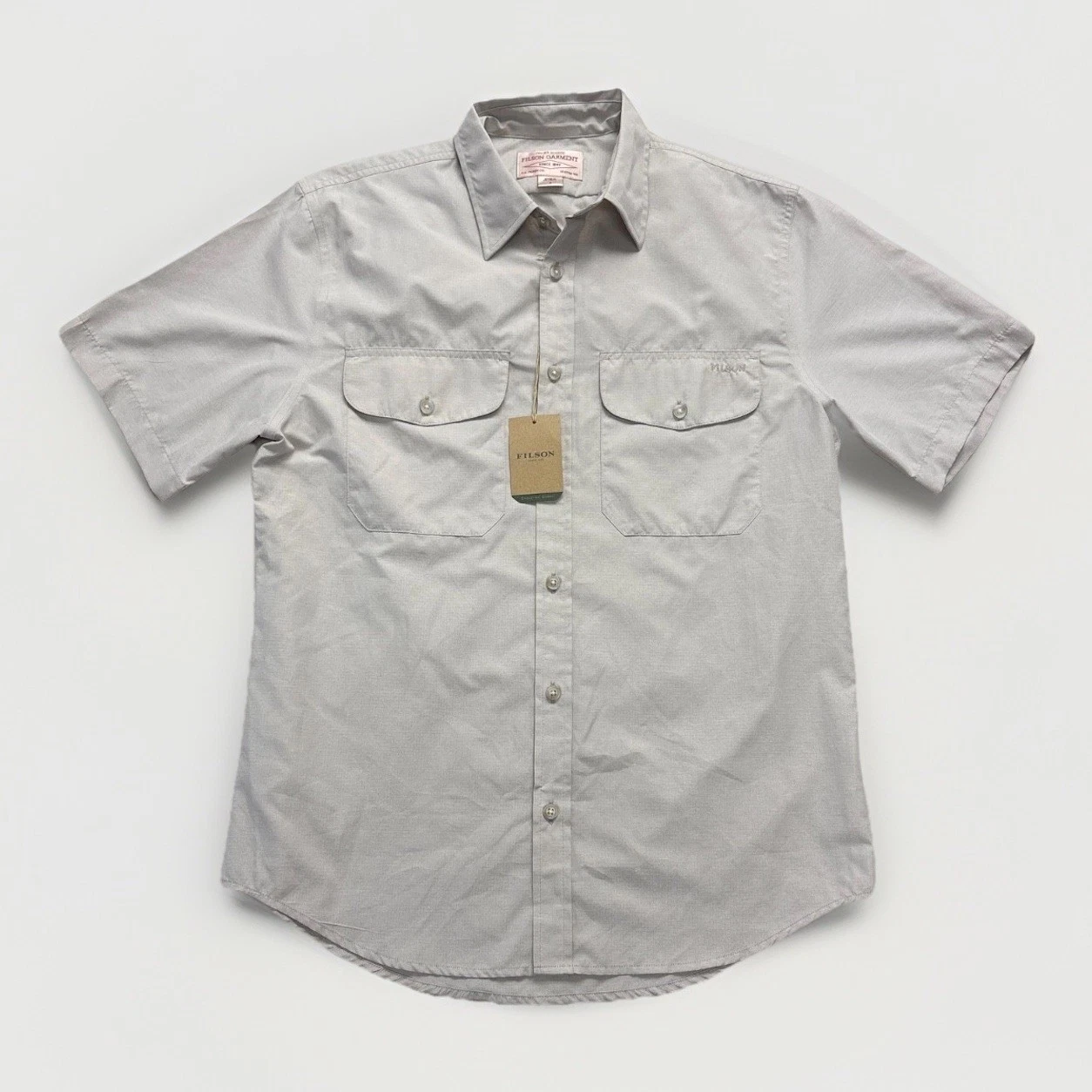 Filson Rainier Shirt Mens S Desert Tan Casual Button Hiking Outdoor Short Sleeve