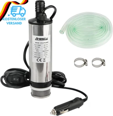 ANESTY Edelstahl Transfer Pumpe 12V Φ51Mm Wasserpumpe Tauchpumpe Für Auto Diesel Öl Hei