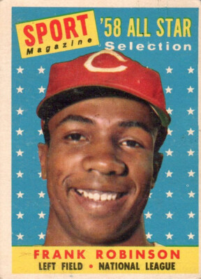 1958 Topps BBaseball Card Frank Robinson H/O/F A/S Cincinnati Reds EX + # 484
