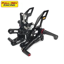 FULL-REV For KAWASAKI ZX-10R 2011-2015 Adjustable Rearset Foot Pegs Footrests
