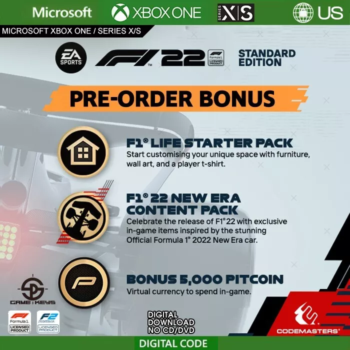 F1 22 - Pre-Order Bonus [No Base Game] XBOX One / Xbox Series X, S US Region  Key