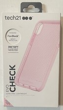 Tech21 Evo Check Series Phone Case And Screen Protector iPhone X XS Pink Clear