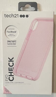 Tech21 Evo Check Series Phone Case And Screen Protector iPhone X XS Pink  Clear