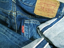 HOT VTG USA Men's LEVI'S 501 BIG E SELVEDGE BUTTON 555 Jeans 30 x36 Fit 27x32
