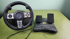 Datel Grand Racing Steering Wheel W/Pedals Playstation 2 PS2 Wireless