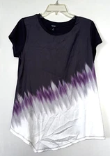 Simply Vera Vera Wang black a n purple top sz M