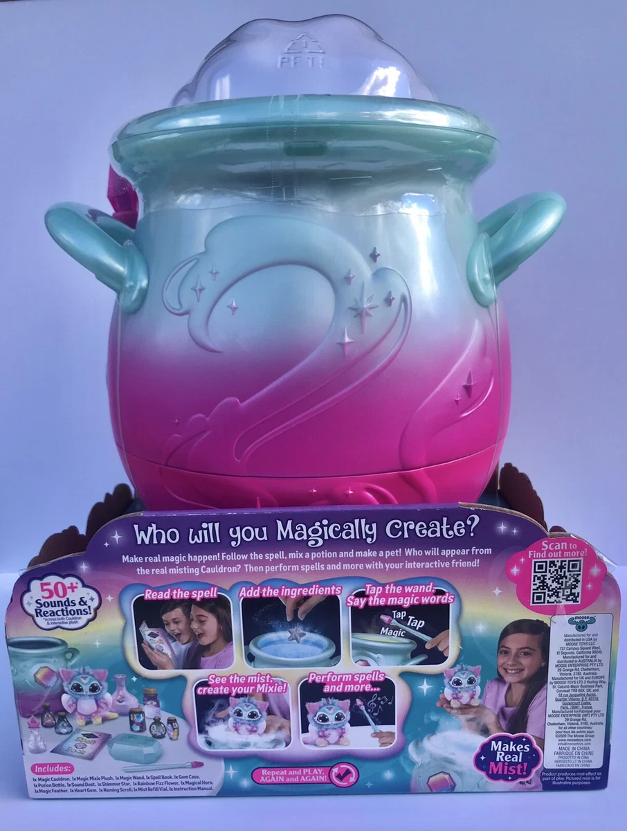 Magic Mixies Magical Misting Cauldron with Interactive 8 inch Blue Plush  Toy and 50+ Sounds and Reactions, Multicolor