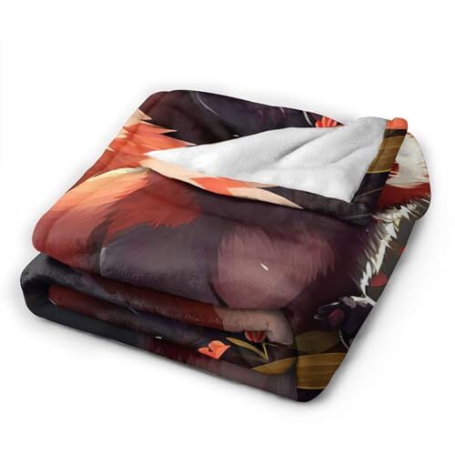 Red Panda Throw Blanket Cute Red Panda Plush Fleece 40''x50'' Fall Red Panda - Picture 4 of 6