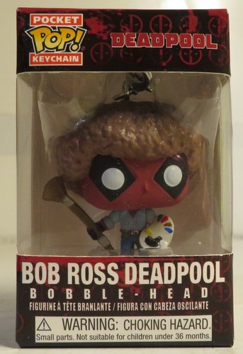 Funko Pop Bob Ross Deadpool Pocket Keychain Bobble Head New In Box Marvel Figure