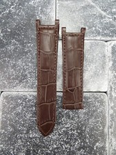 New Brown Leather Strap Deployment Watch Band CARTIER PASHA 18mm 20mm 21mm