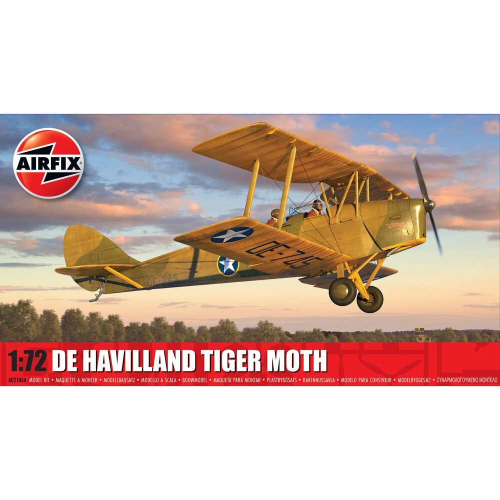 Airfix 1/72 De Havilland Tiger Moth Aircraft Model Kit A02106A