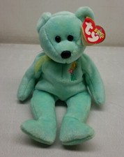 Ty Beanie Babies Ariel Green Bear In Memory 1981-1988 Tag Errors