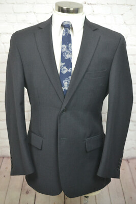 Wilke-Rodriguez Mens Gray Wool 2 Piece Suit SIZE 40R 35Wx28L