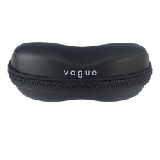 Vogue Eyeglasses Sunglasses Black Semi-Hard Zipper Case Cleaning Cloth is New