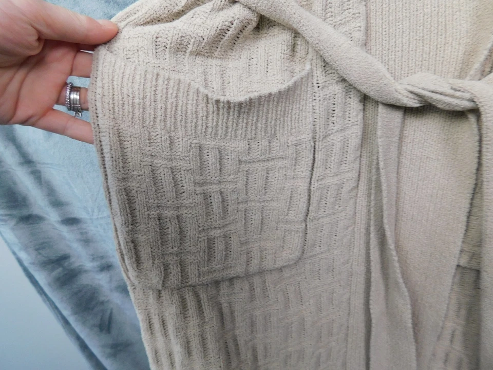 Cárdigan Suéter Natori Para Mujer XS Tostado Plumero Cinturón Bata Salón Acogedor Tejido Foto 3 de 4