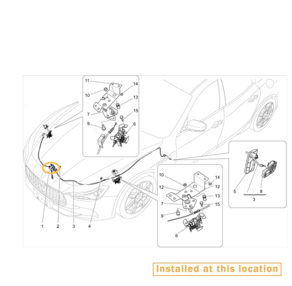 For Maserati Ghibli Front bonnet lock OEM：670002099