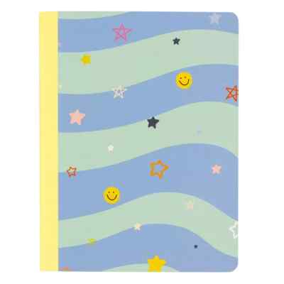 3 Callie Danielle Wavy Composition Notebook 9.75'' x 7.5'' 80 pages Smiley face