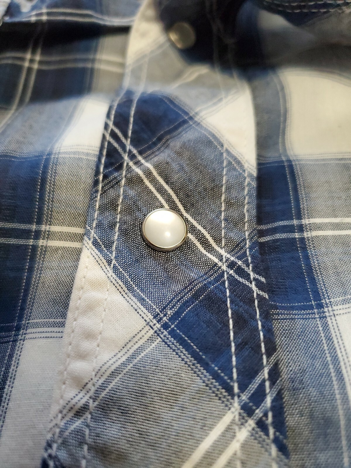 WRANGLER Western Plaid White Pearl Snap L/S Rockabilly EX Long Tail Shirt image 5