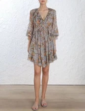 NWT Authentic Zimmermann Painted Heart Ruffle Dress size 0 1 2