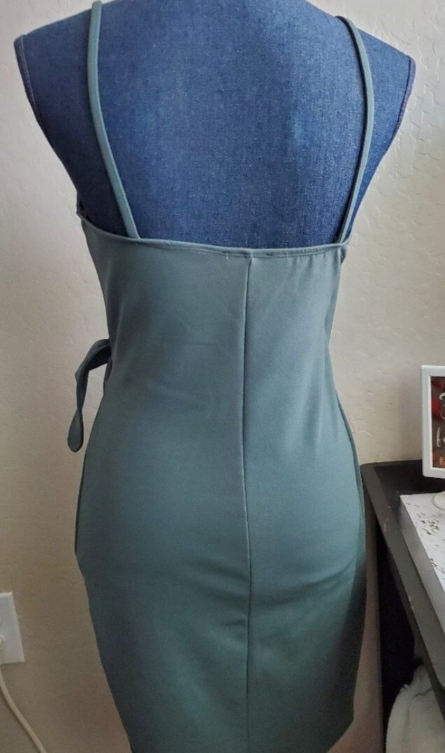 Mind Code Casual Spaghetti Strap Mini Olive Green… - image 3