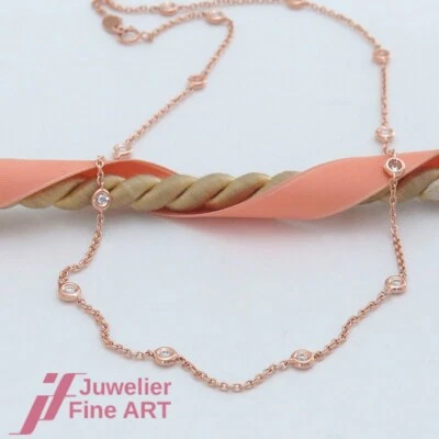 Brillant-Collier - 18K/750 Rotgold - 13 Brillanten (Diamant) ges. 0,35ct - NEU - Bild 1 von 4