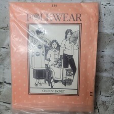 Vintage Folkwear Chinese Jacket Sewing Pattern 114