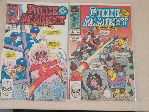 Lote de 2 Marvel Comics Police Academy #5 19 y #6, 19 de febrero casi nuevo - Imagen 1 de 14