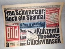Bildzeitung vom 11.01.1993 * Frau Schwaetzer 23. 24. 25. Geburtstag         