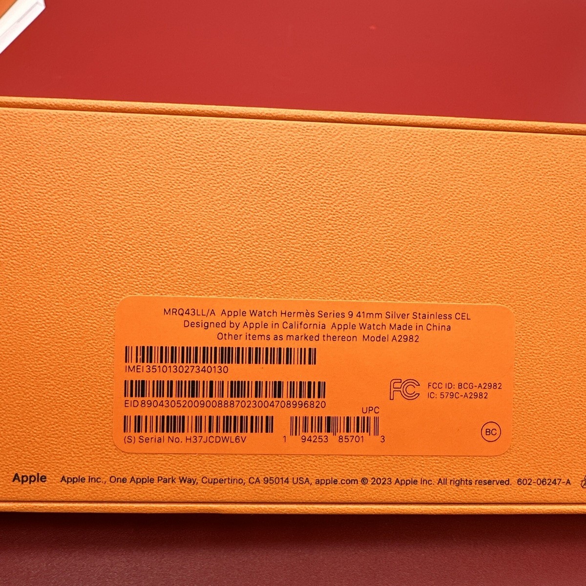 Hermes Complete EMPTY Apple Watch Box & Dust Bags Only Case Hermes Complete EMPTY Apple Watch Box & Dust Bags Only Case