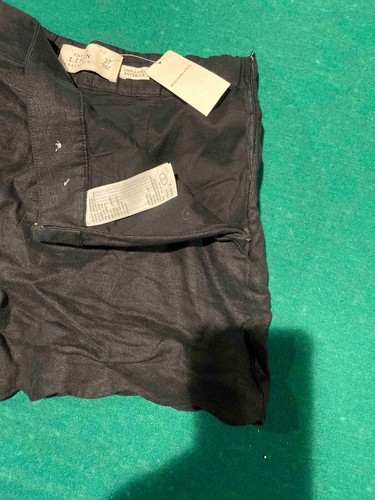 Abercrombie Premium Linen Scallop-Hem Tailored Short, side zipper, Size 27, NWT - Picture 4 of 5