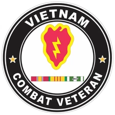 25th Infantry Division Vietnam Service Combat Veteran Bumper Sticker Decal 5"