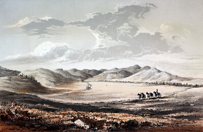 1860 ENTRANCE TO THE BITTER ROOT MOUNTAINS Tinted Lithograph Railroad Survey