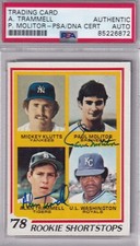 1978 Topps Paul Molitor, Alan Trammell RC HOF PSA/DNA SIGNED CARD AUTOGRAPHED