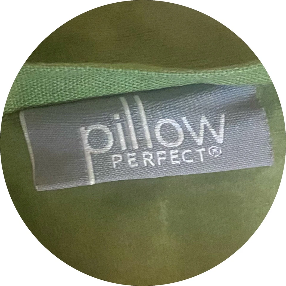 Loden Green Velvet Throw Pillow with Cotton Flange Square 18x18in Feather Insert - Image 4 of 4