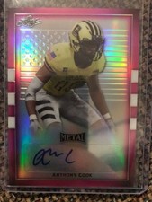 ANTHONY COOK Texas 2018 Leaf Army All-American PINK Metal Flag AUTO 2/6