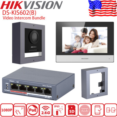 Hikvision IP Video Intercom Kit DS-KIS602(B) Switch 2-way Audio Communication US