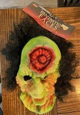 Vintage, Fun World Fluorescent Green Zombie Vinyl mask brains