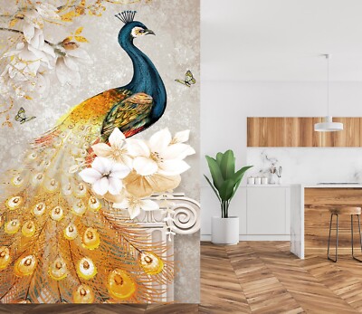 3D Eleganter Tierpfau ZHUC4263 Tapete Wandbild Fototapete Abnehmbarer Vera